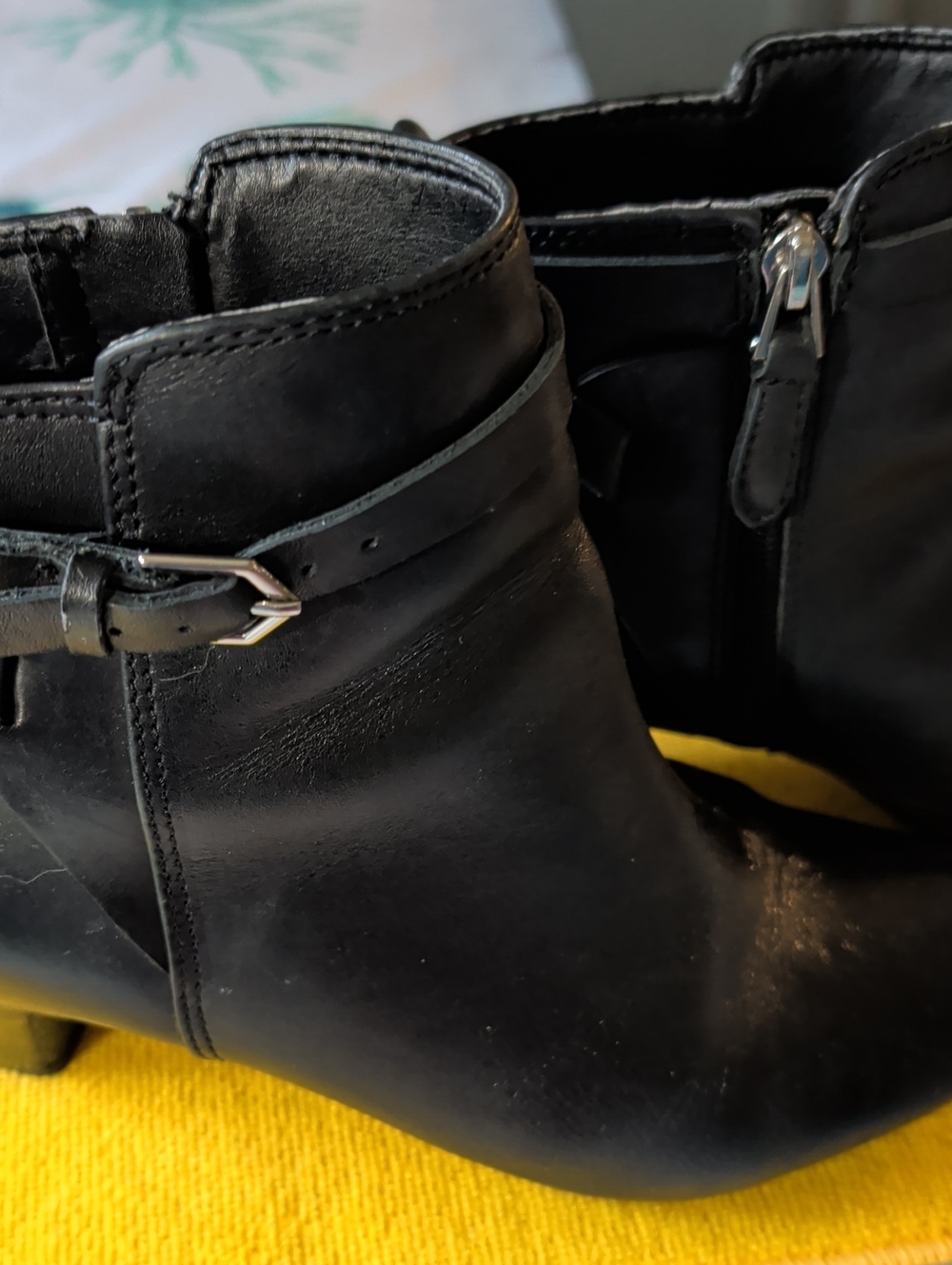 Sam Edelman Black Leather Ankle Boots with Buckle Strap